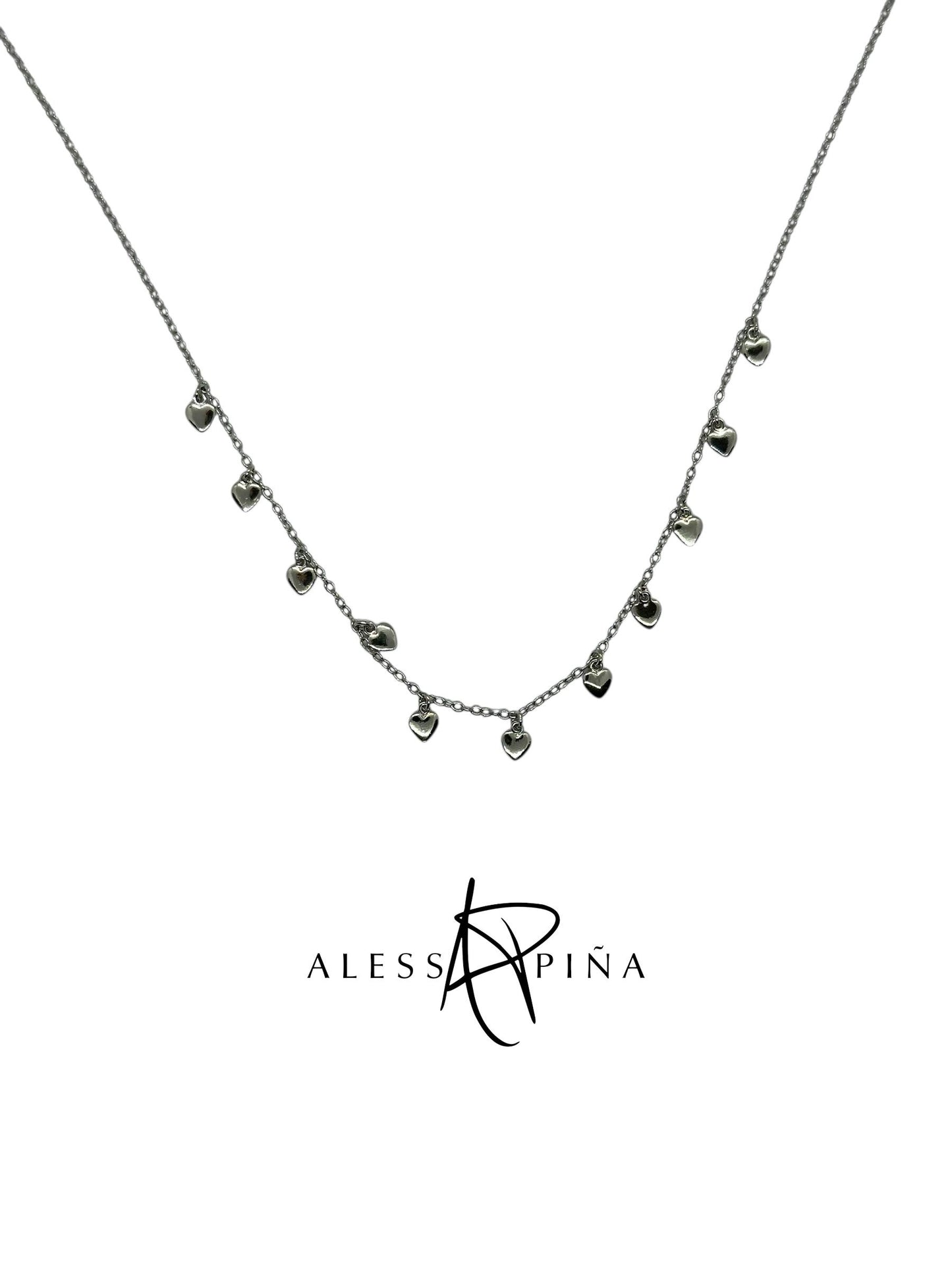 Collar Corazones Plata