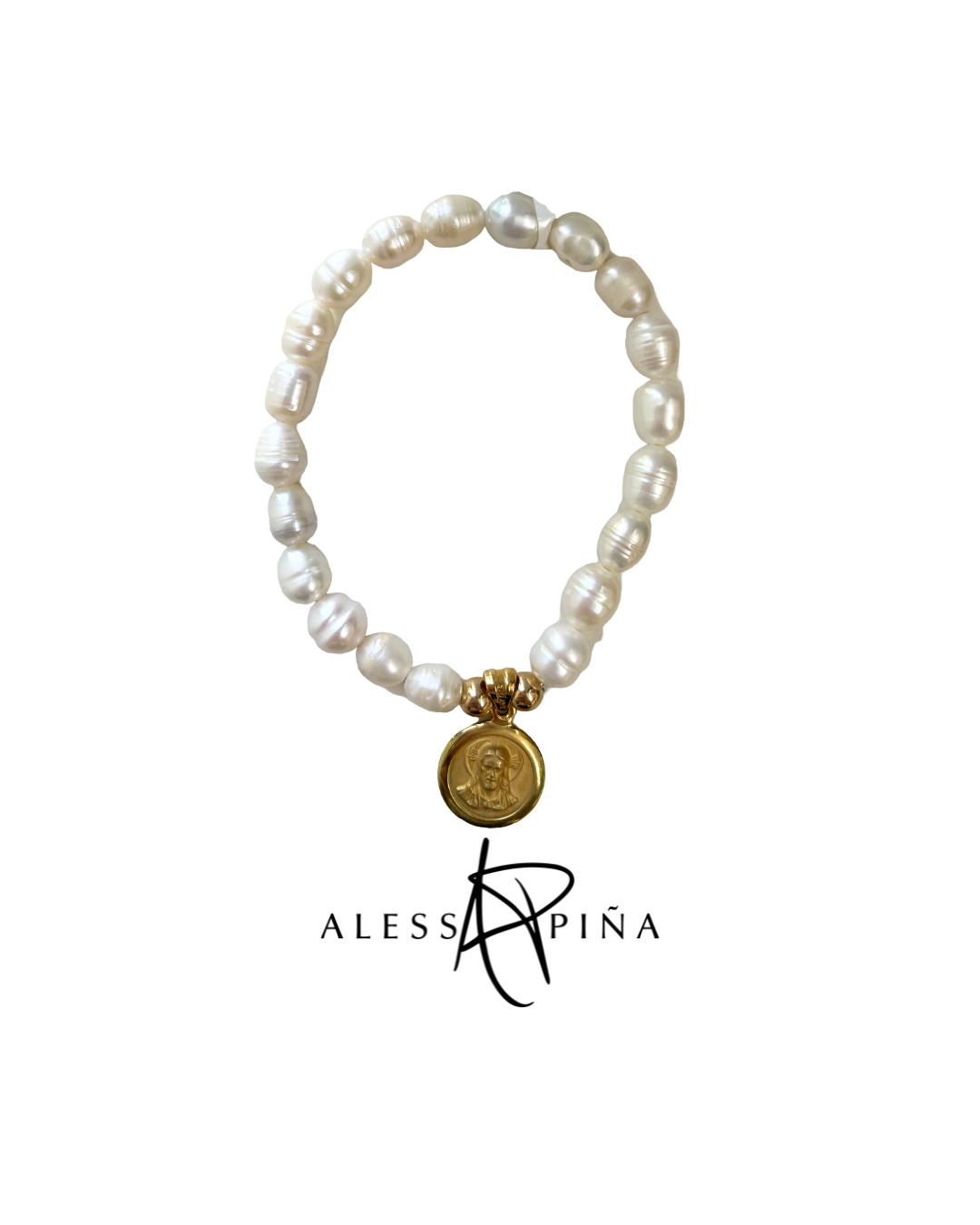 Pulsera de perlas escapulario