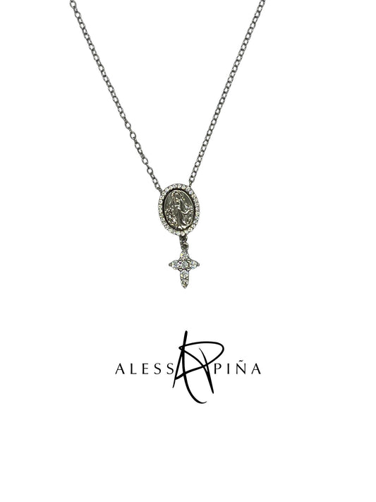 Collar Plata virgen milagrosa